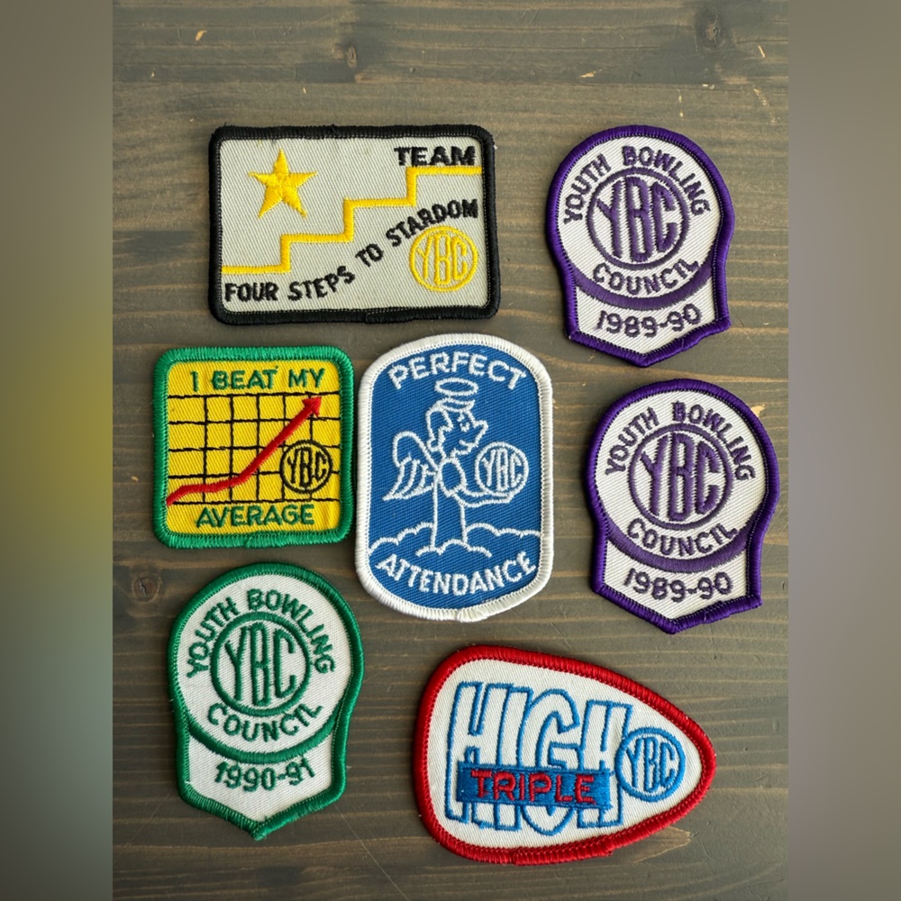 7 x vintage bowling patches